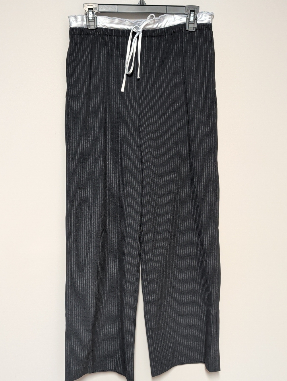 Zara Black Pinstripe Drawstring Trousers